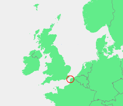 1580년 지진의 진앙지